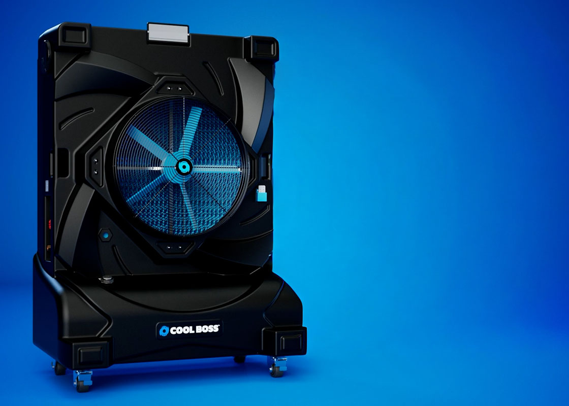 Cool Boss portable evaporative air cooler designed for lower energy costs
